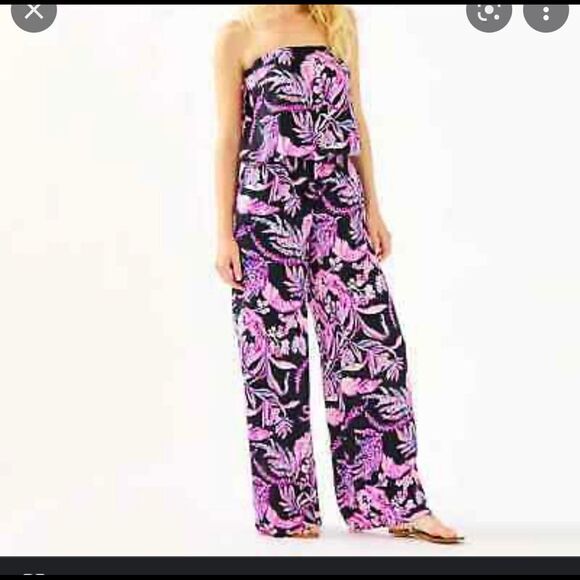 Lilly Pulitzer pim strapless jumpsuit xxs lovely - Picture 1 of 12